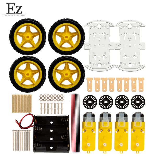4WD Double Layer Smart Car Chassis Längere Version