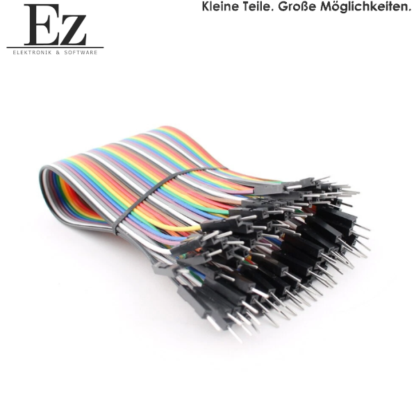 Male - Male 40x Dupont Kabel 20cm 24AWG