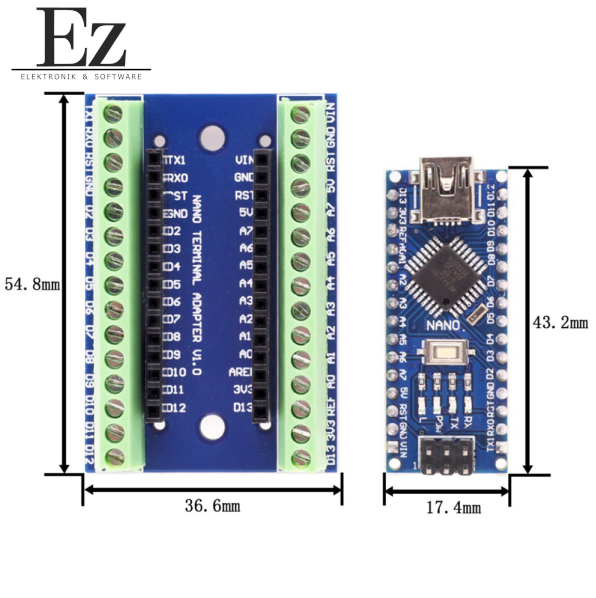 Nano IO Shield Expansion Terminal Board Adapter für Arduino Nano V3